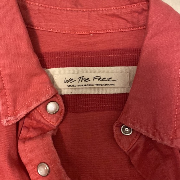 Pink Denim Free People Top - Picture 2 of 3